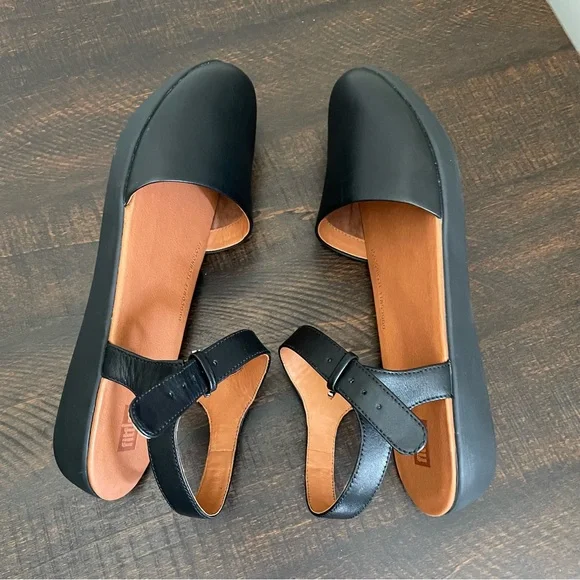 Fit Flop Cova II Closed Toe Sandal Black Leather - Picture 7 of 8